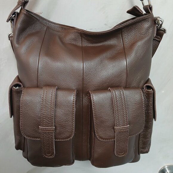 Italy Retro Noble Collection Handbags - Italy Retro Noble Coffee Leather Travel Bag